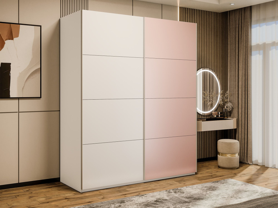 Шкафы-купе 2-х дверные, Шкаф-купе Эста 2-х дверный ДСП/Стекла пудра/Доводчик 200х66х240
