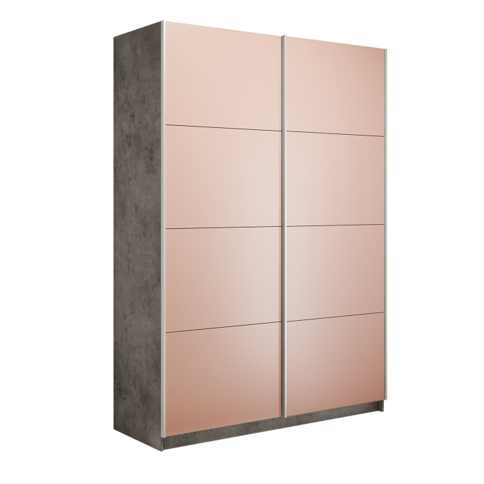 Шкафы-купе 2-х дверные, Шкаф-купе Прайм 2-х дверный Стекла пудра/Доводчики 160х57х230