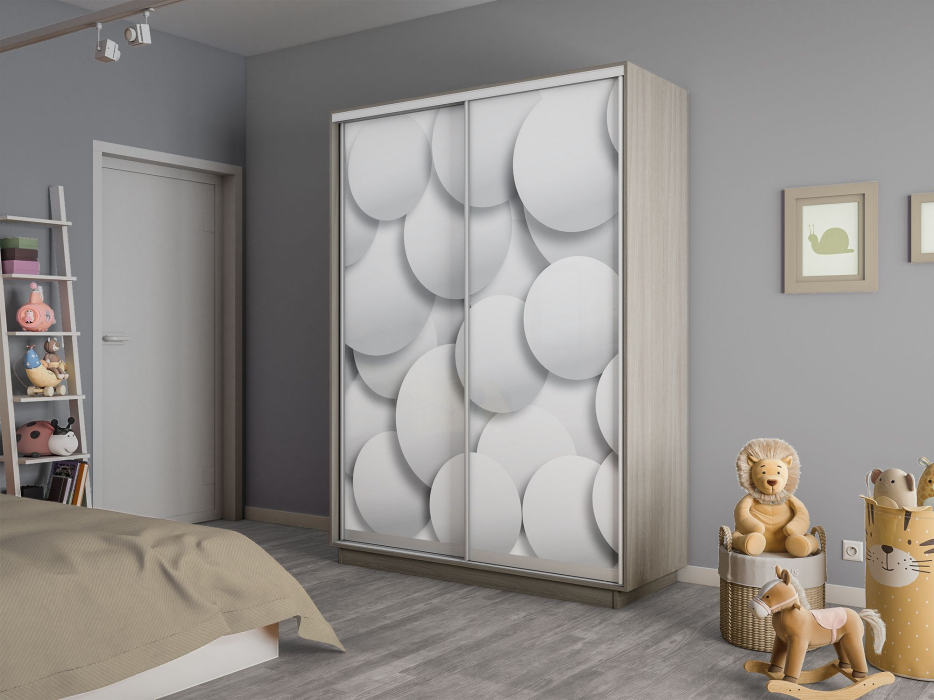 Шкафы-купе 2-х дверные, Шкаф-купе Экспресс 2-х дверный Фотопечать Шары Стекла 140х45х220