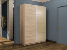 Шкафы-купе 2-х дверные, Шкаф-купе Прайм 2-х дверный ДСП/Стекло фисташка/Доводчики 120х57х230