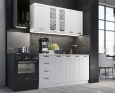 Кухонные гарнитуры, Кухня Агава Акация белая МДФ 1,6 м