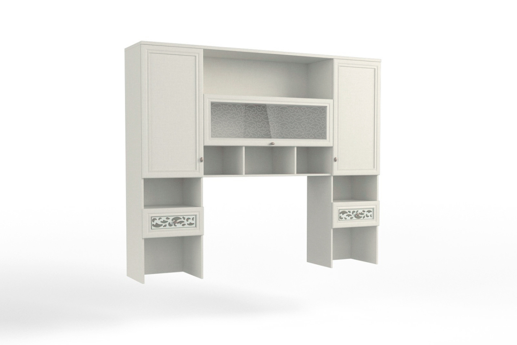 Настенные полки, Секция для ТВ TWIST СТВ-01 (стекло матовое), твист, серебро