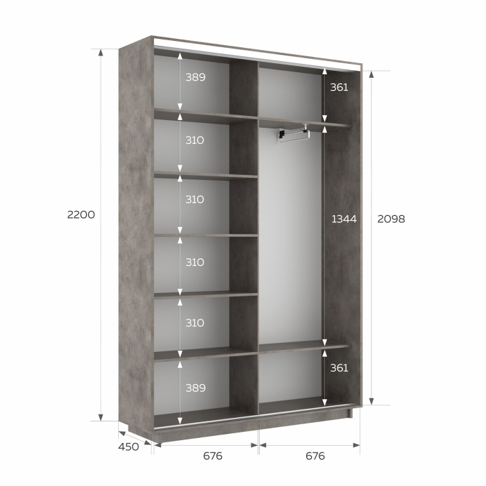 Шкафы-купе 2-х дверные, Шкаф-купе Экспресс 2-х дверный Фотопечать Калейдоскоп Стекла 140х45х220