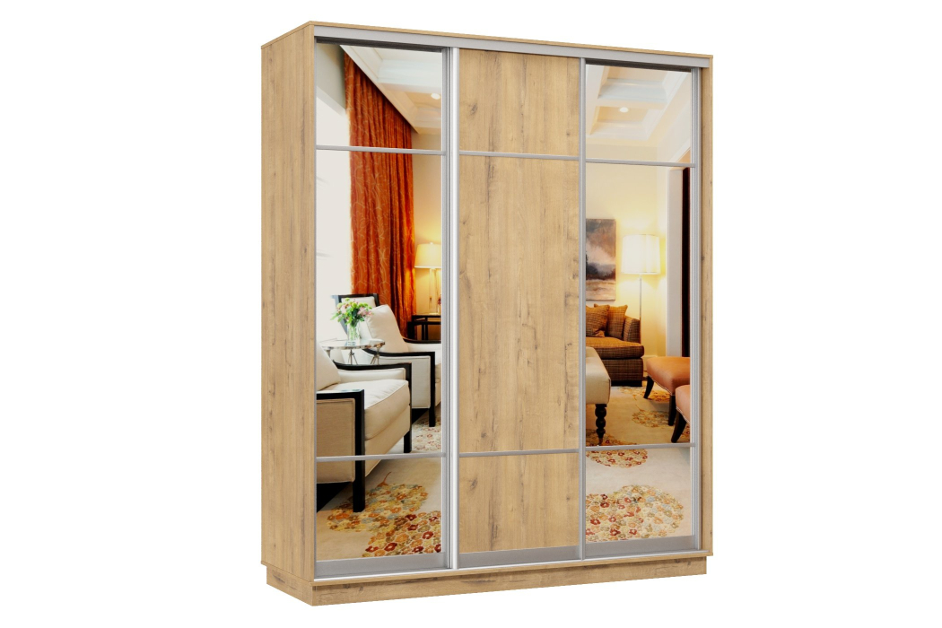 Шкафы-купе 3-х дверные, Шкаф-купе Премьер Лайт 22 (11;08;11) трехдверный