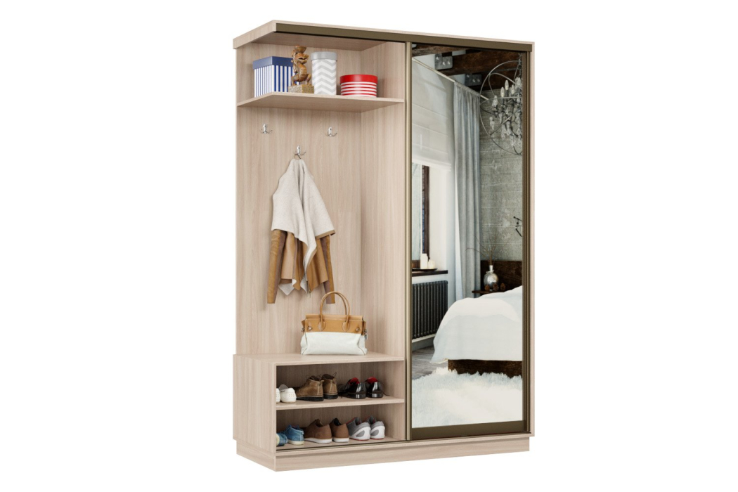 Шкафы-купе, Прихожая-купе Премьер 01 Ясень шимо светлый