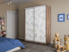 Шкафы-купе 2-х дверные, Шкаф-купе Экспресс 2-х дверный Фотопечать Ленты Стекла 140х60х220