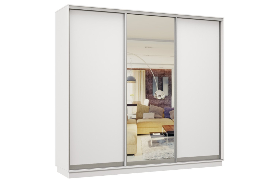 Шкафы-купе 3-х дверные, Шкаф-купе Премьер Лайт 61 (02;01;02) трехдверный