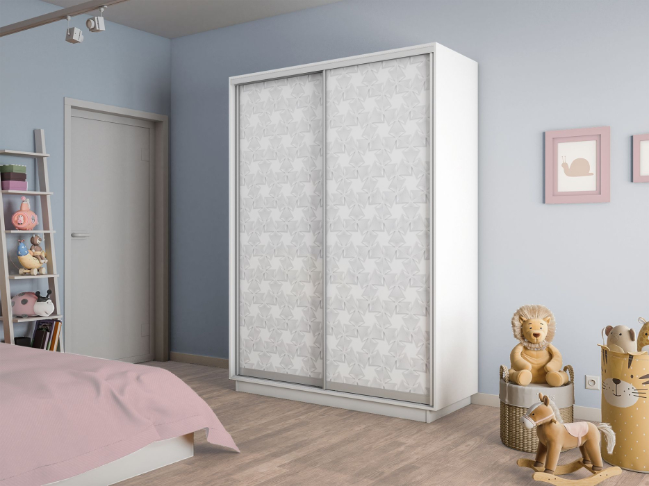 Шкафы-купе 2-х дверные, Шкаф-купе Экспресс 2-х дверный Фотопечать Калейдоскоп Стекла 120х60х240