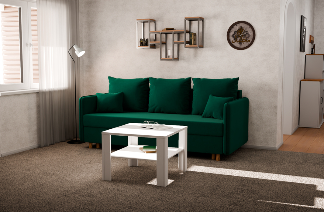 Диваны кровати со спальным местом, Прямой диван Санти,еврокнижка,велюр