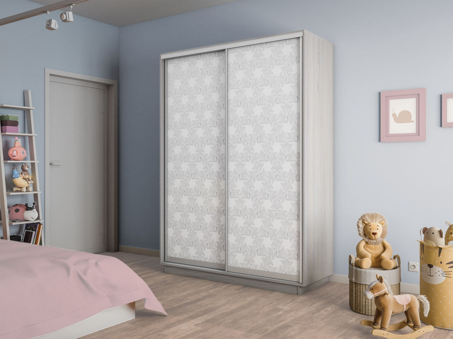 Шкафы-купе 2-х дверные, Шкаф-купе Экспресс 2-х дверный Фотопечать Калейдоскоп Стекла 140х60х240