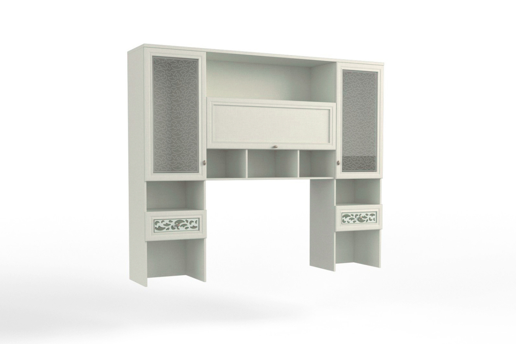 Настенные полки, Секция для ТВ TWIST СТВ-02 (стекло матовое), твист, серебро