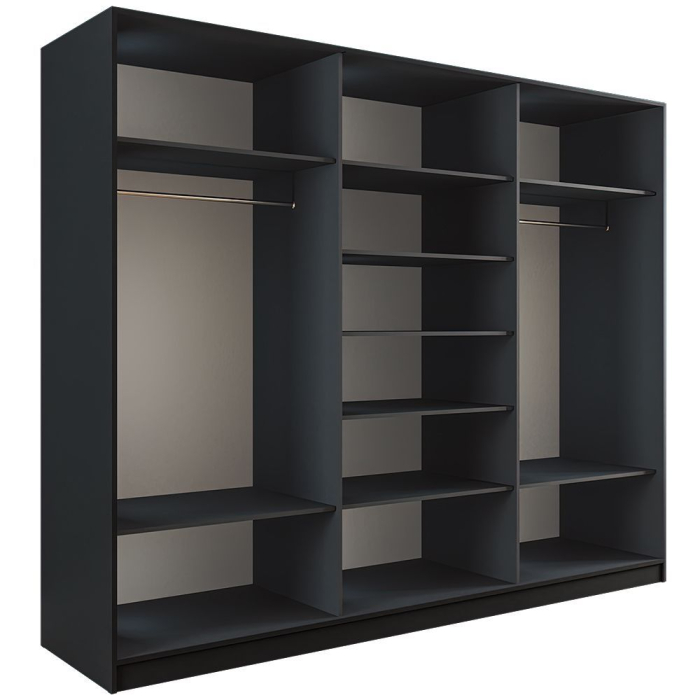 Шкафы-купе 3-х дверные, Шкаф-купе Эста 3-х дверный Стекла пудра/Доводчик 270х66х240