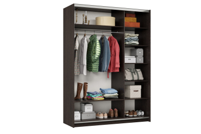 Шкаф-купе Smart 1624 2х дверный (фасады ЛДСП) профиль серебро