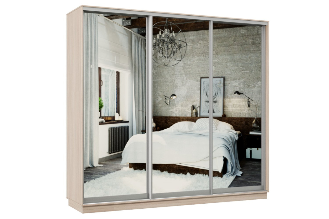 Шкафы-купе 3-х дверные, Шкаф-купе Премьер Лайт 64 (01;01;01) трехдверный