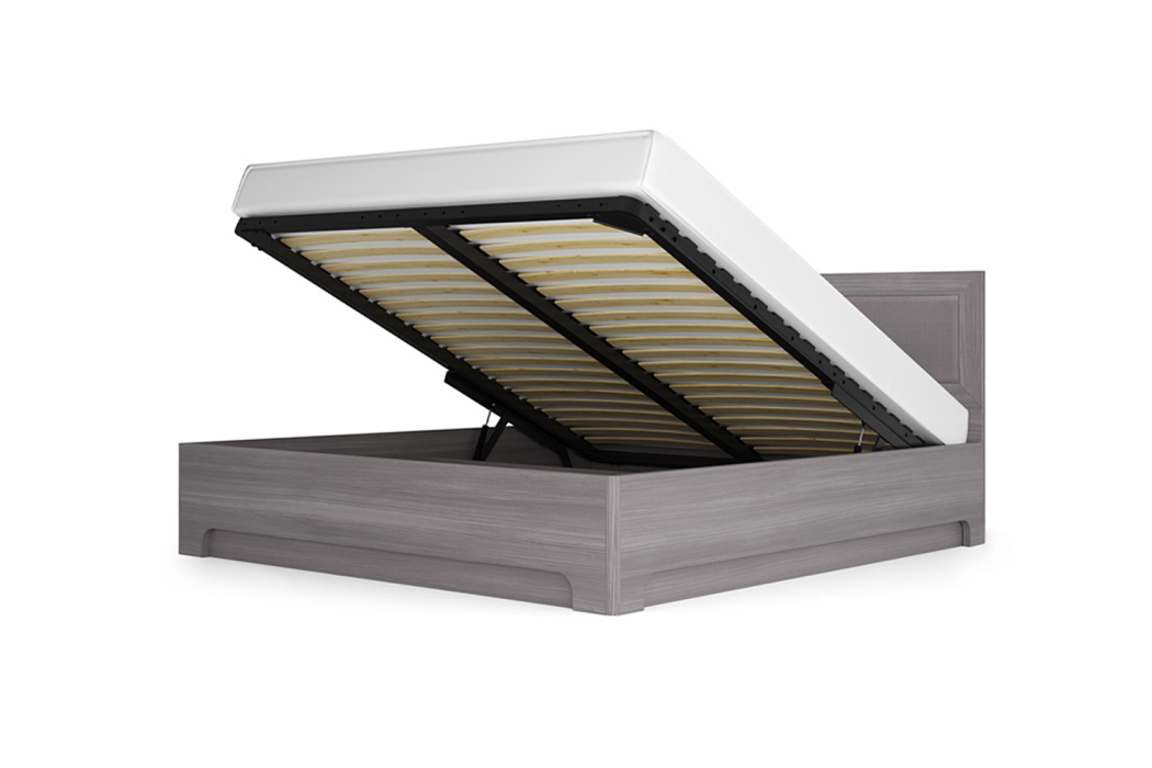 Кровати с мягким изголовьем, Кровать-1 с подъемным ортопедическим основанием Парма НЕО, 1400, лиственница темная, экокожа дила