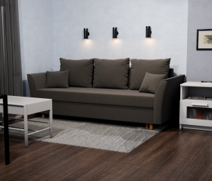 Прямой диван Мелодия,еврокнижка,велюр