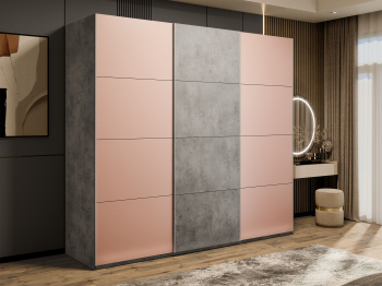 Шкаф-купе Эста 3-х дверный ДСП/Стекла пудра/Доводчик 240х66х240