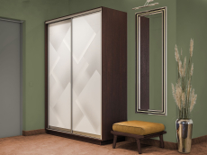 Шкафы-купе 2-х дверные, Шкаф-купе Экспресс 2-х дверный Фотопечать Квадрат Стекла 140х60х240