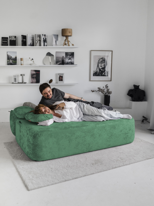 Дизайнерские диваны для гостиной, Бескаркасный диван Бабл, плюше 