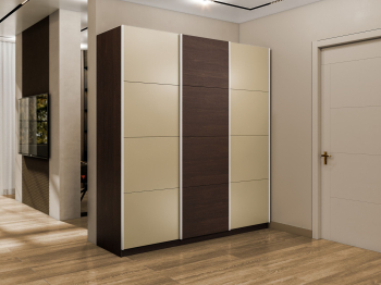 Шкаф-купе Эста 3-х дверный ДСП/Стекла фисташка/Доводчик 240х66х240