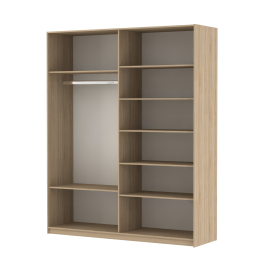 Шкаф Эста дуо Стекло черное/зеркало 2400 х 2000 х 660