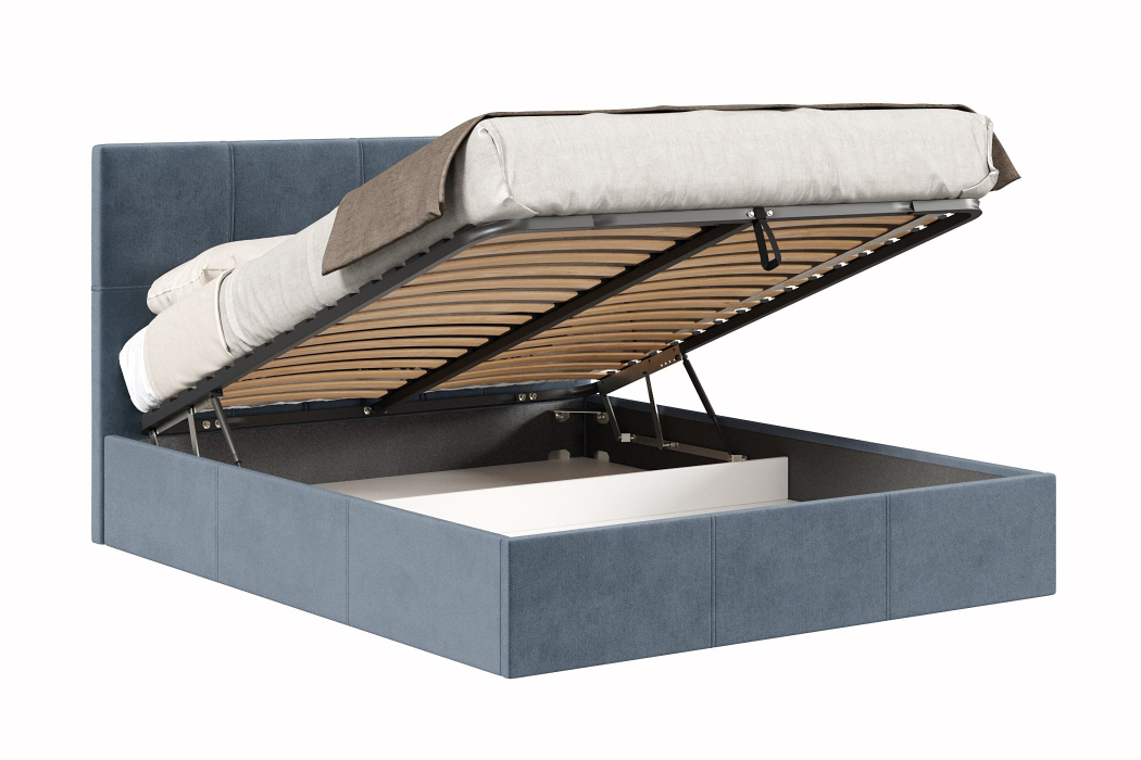 Мягкая кровать, Кровать Марсель 1600 с подъёмным механизмом, велюр