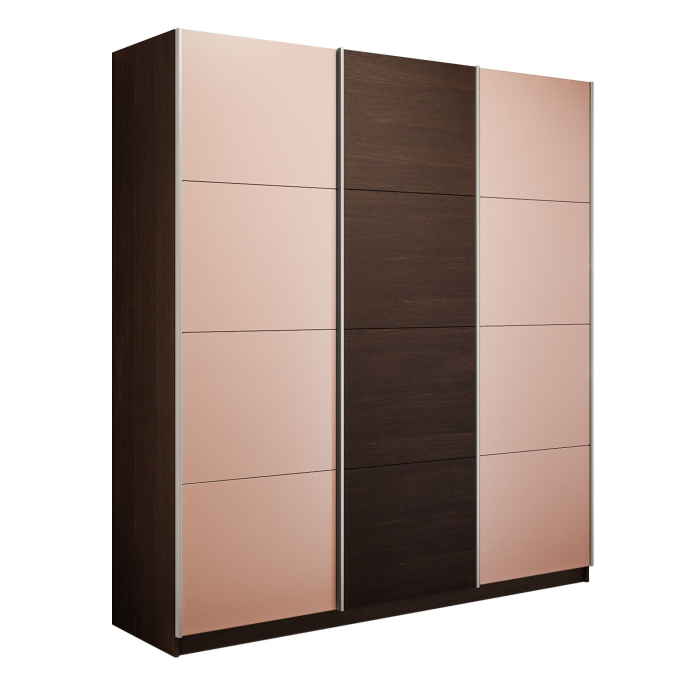 Шкафы-купе 3-х дверные, Шкаф-купе Эста 3-х дверный ДСП/Стекла пудра/Доводчик 270х66х240