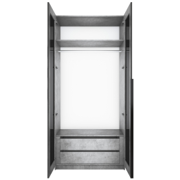 Шкаф распашной Е1 Локер 101x52.5x220 см, с черным стеклом и модулем