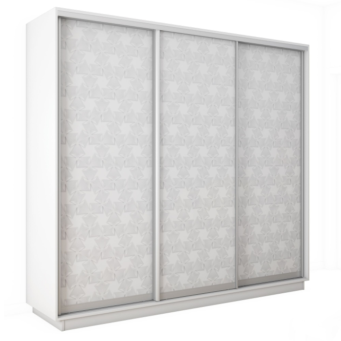 Шкафы-купе 3-х дверные, Шкаф-купе Экспресс 3-х дверный Фотопечать Калейдоскоп Стекла 240х45х240