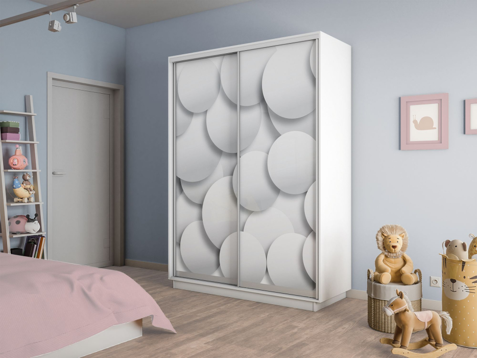 Шкафы-купе 2-х дверные, Шкаф-купе Экспресс 2-х дверный Фотопечать Шары Стекла 120х45х220