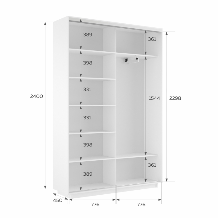 Шкафы-купе 2-х дверные, Шкаф-купе Экспресс 2-х дверный Фотопечать Шелк Стекла 160х45х240