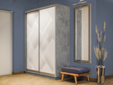 Шкафы-купе 2-х дверные, Шкаф-купе Экспресс 2-х дверный Фотопечать Квадрат Стекла 120х60х220