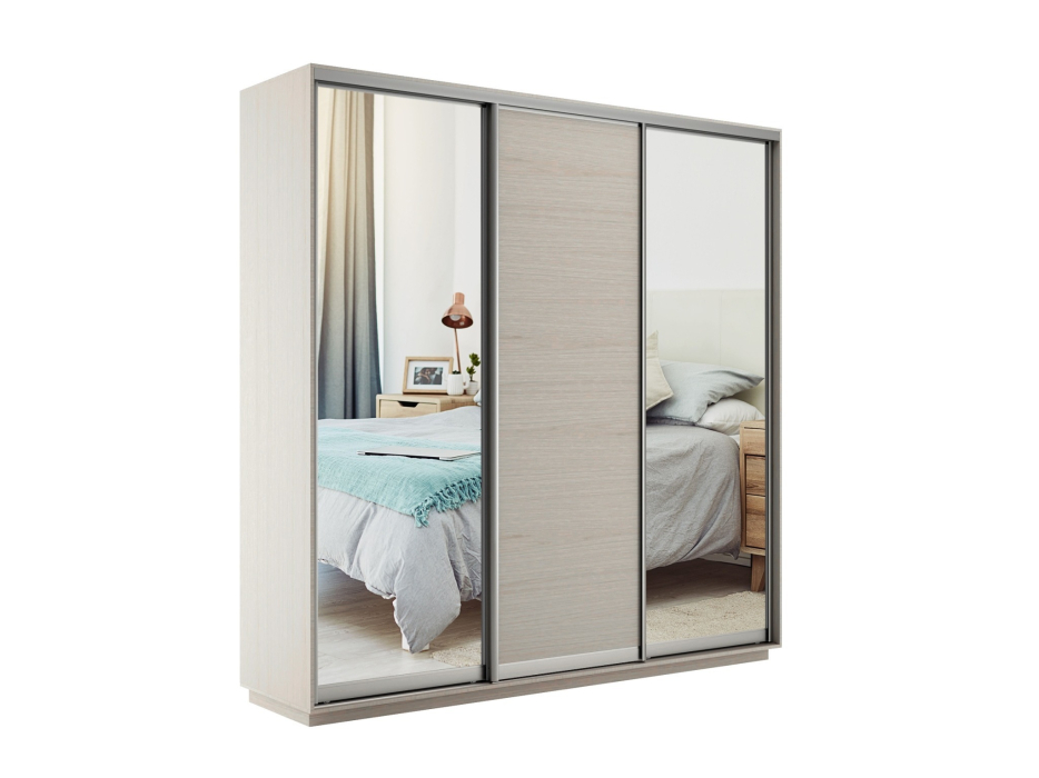 Шкафы-купе 3-х дверные, Шкаф-купе Экспресс Медиум (2 зеркала) трио 2400 x 2400 x 450