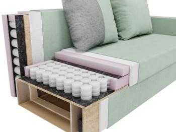 Прямой диван Адам, НПБ,еврокнижка,велюр