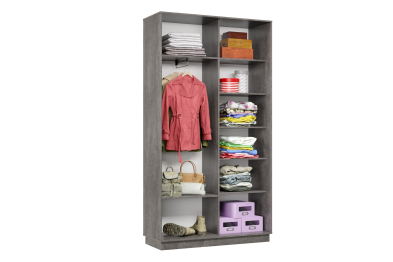 Шкаф-купе Премьер 03 (01ЗГ;01ЗГ) фасады зеркало графит/двухдверный/Профиль чёрный муар