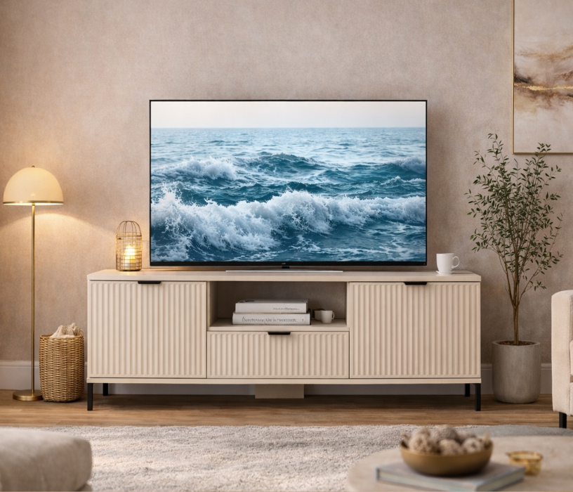 ТВ-тумбы, Тумба под телевизор Турин СБ-3572 Кашемир серый/МДФ Кашемир