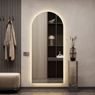 Зеркала в спальню, Зеркало с тёплой подсветкой GENGLASS ARKIS NF LED L, с проводом 79х179 см