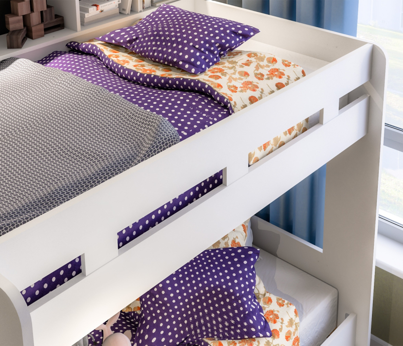 Для подростков, GAIUS СБ-2971 Кровать двухъярусная с основанием и двумя беспружинными матрасами