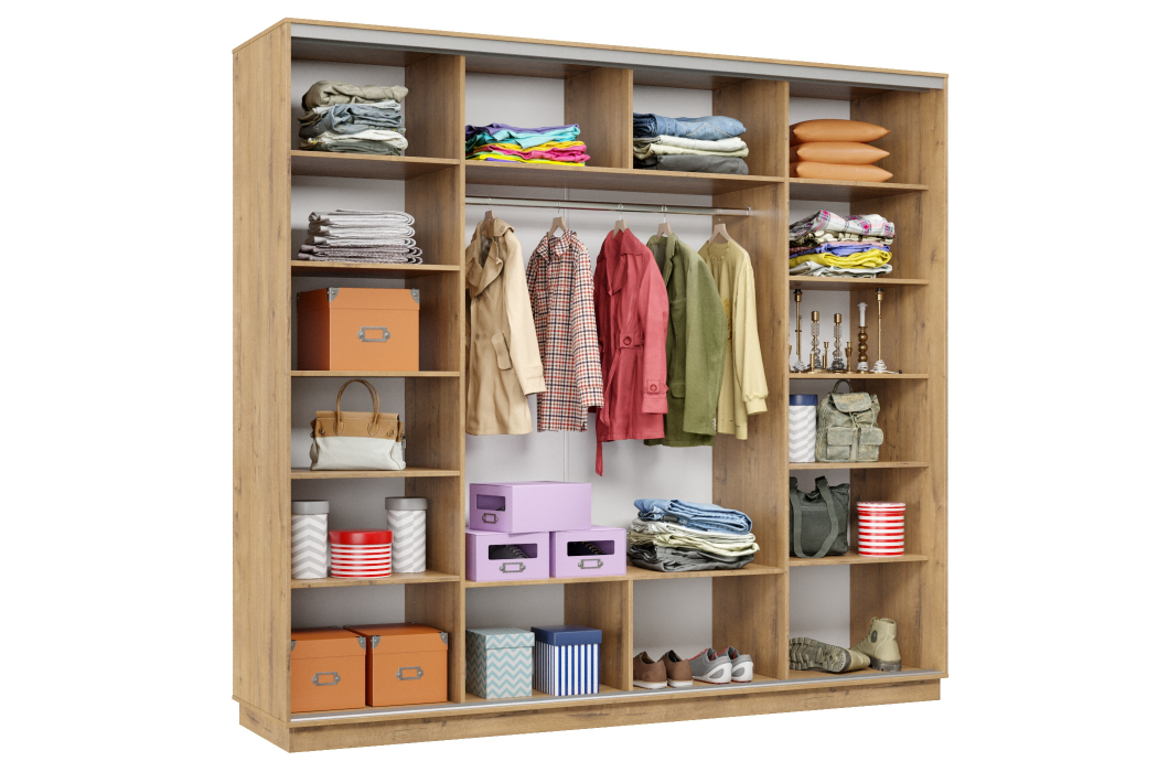 Шкафы-купе 3-х дверные, Шкаф-купе Премьер Лайт 60 (11;08;11) трехдверный