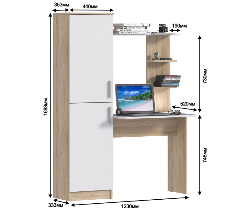 Компьютерные столы, Стеллаж со столом Тесса СБ-2737