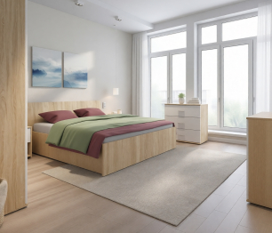 Мамбо Спальня Комплект 3 Дуб Сонома/Белый