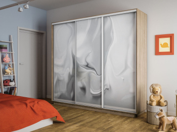 Шкаф-купе Экспресс 3-х дверный Фотопечать Шелк Стекла 180х45х220