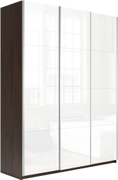 Шкаф-купе Прайм 3-х дверный Стекла белые/Доводчики 180х57х230