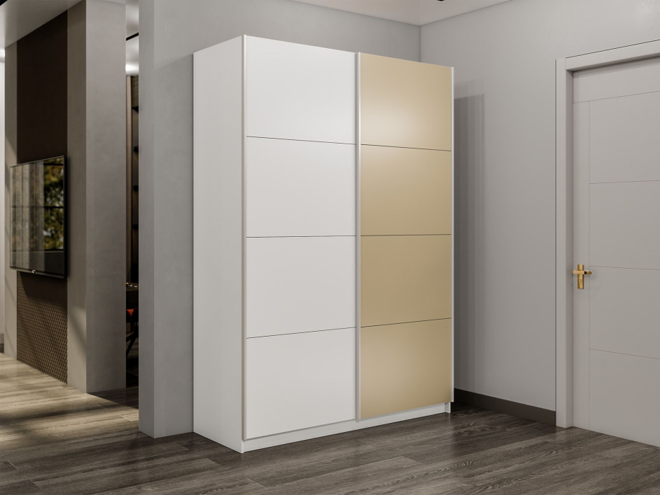 Шкафы-купе 2-х дверные, Шкаф-купе Прайм 2-х дверный ДСП/Стекло фисташка/Доводчики 120х57х230