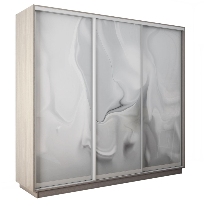 Шкафы-купе 3-х дверные, Шкаф-купе Экспресс 3-х дверный Фотопечать Шелк Стекла 210х60х220