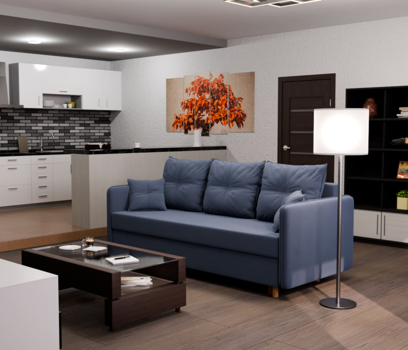 Диваны еврокнижки, Прямой диван Лотос,еврокнижка,велюр