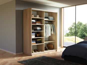 Шкаф-купе Экспресс 2-х дверный Фотопечать Ленты Стекла 120х60х220