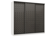 Шкафы-купе 3-х дверные, Шкаф-купе Премьер 34 (01РЧ;01РЧ;01РЧ) фасады ромб чёрный/трёхдверный/Профиль чёрный муар