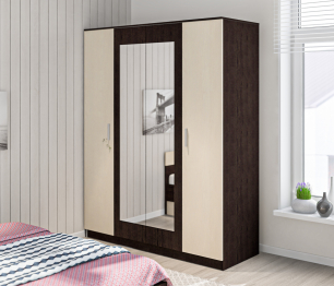 Шкаф 4х дверный с зеркалами Уют СБ-2750/1.Н