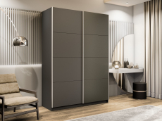 Шкафы-купе 2-х дверные, Шкаф-купе Прайм 2-х дверный ДСП/Стекло хаки/Доводчики 140х57х230